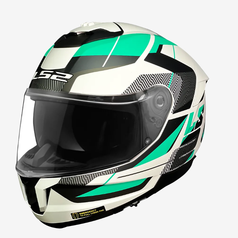 Casco integral para motociclista LS2 FF808 ROAD CYAN light mate / gris – ECE2206