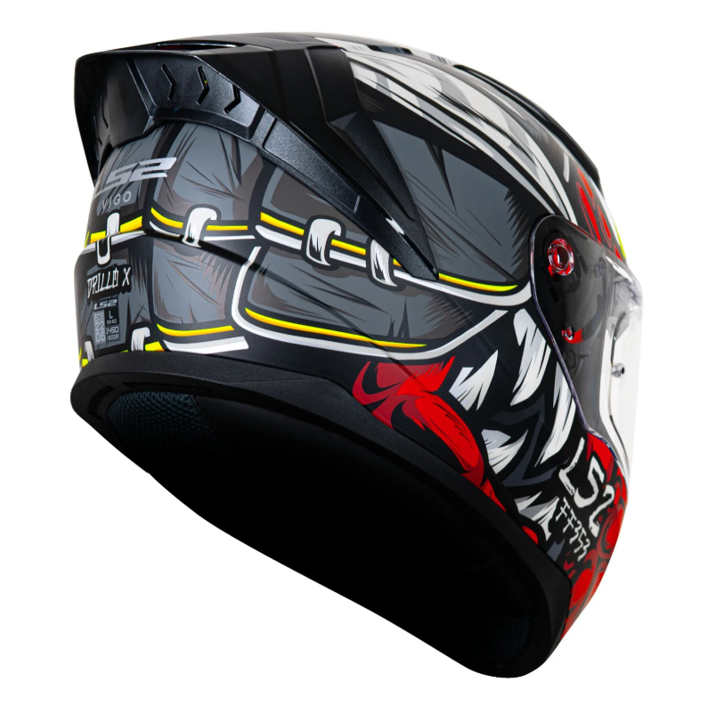 CASCO INTEGRAL LS2 VIGO DRILLOX GRIS MATE / ROJO