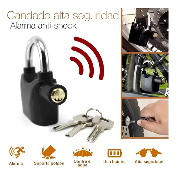Candado Pesado Alarma Sensor Inteligente Digital Moto Bici