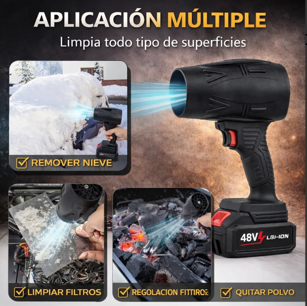 SOPLADOR INALAMBRICO 48v - 3500 Rpm + Batería + Cargador