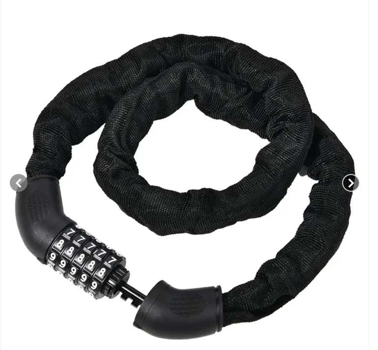 Candado Cadena Para Moto Bicicleta Con Clave Negro