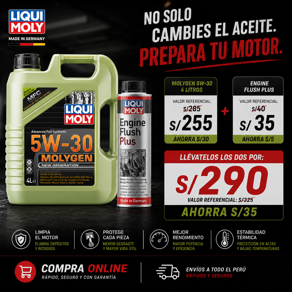 5w 30 MOLYGEN + ENGINE FLUSH PLUS