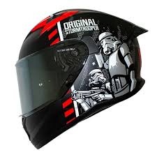 CASCO INTEGRAL STORMTROOPER STARWARS NEGRO MATE ROJO SHAFT